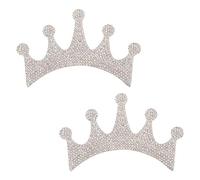 SUPERFINDINGS 2pcs Cristal Princesse Couronne Autocollants de Voiture Bling Couronnes Emblème de Voitures Verre Strass Couronnes Autocollant Étanche pour Voitures Ordinateurs Portables, 65x100mm