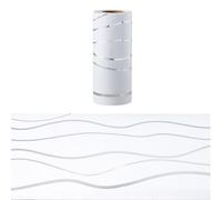 SUPERFINDINGS 2Rouleaux 10m Sticker mural blanc autocollant bordure Bordure de papier peint Décoration de bordure papier peint à décoller à coller Vague argentée Living Room Wallpaper Border salon