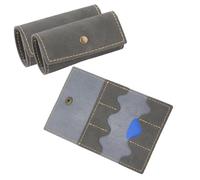 SUPERFINDINGS 3 Pièces Porte Médiator Cuir Étui Guitare Gris Variété Pack Médiators Pochette Basse Picks Sac 15.6x10cm Bouton Pression Porte Cartes Cadeau pour Guitariste Voyage Stockage