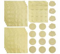 SUPERFINDINGS 300 pièces 14 Motifs Sceaux D'Enveloppe Dorés Autocollants Adhésifs Sceaux D'Enveloppe Scrapbook Sceaux en Feuille d'or Fleur de Sceau de Cire pour Cartes de Vœux de Mariage Invitations