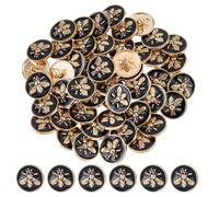 SUPERFINDINGS 32 pièces de Boutons en Émail d'abeille en Alliage Plat Rond de 0.7 Pouces Boutons en Métal d'abeille en 3D Boutons d'abeille Noirs Vintage pour la Couture de Boutons DIY Uniformes