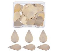 SUPERFINDINGS 32pcs Pendentifs Goutte En Laiton Vierges Épaisseur 0.8mm Plaques Estampage Antique Bronze Étiquettes Vintage Charm Métal Pendants Vierges Pour Gravure Boucles d Oreille Bracelet Collier