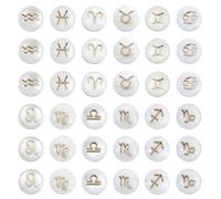 SUPERFINDINGS 36 pièce 12 styles Perles de Coquillage Blanches Signe du Zodiaque 12 constellations Astrologie Horoscope Coquillage Perles en Vrac Été Océan Plage Espaceurs
