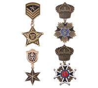 SUPERFINDINGS 4 broche demédaille de Hérosmilitaire 4 styles Badges demédaillesmilitaires Épingles D'Honneur Badge demarine Vintage Soldat Patriote Officier Uniforme