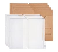 SUPERFINDINGS 4 Ensembles de Insert en Carton Kraft avec Poche à Fermeture Éclair PVC Porte Carte en Papier Kraft Recharge pour Carnet de Voyage Accessoires de Journal de Voyage Remplaçable