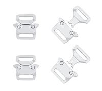 SUPERFINDINGS 4 Pack Paracord Bracelet Clip Survival Bracelet Fermoirs Mat Platine Alliage Côté Libération Fermoirs pour DIY Faire Paracord Bracelets, Accessoires D'Artisanat