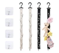 SUPERFINDINGS 4 Pièces 2 Couleurs Chaîne de Rangement Suspendue Sangle D'affichage pour Peluches Rangement avec Clip Métallique Organisateur de Peluches pour Mur Coin Chambre d'enfants Chambre de Jeu