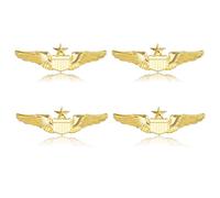 SUPERFINDINGS 4 Pièces Épingle À Ailes Épaulette Pilote En Or Insigne Pilote Épingle De Costume Broche En Alliage Épingles À Ailes De Force Aérienne Épingles À Aile De Pilote Broche