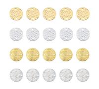 SUPERFINDINGS 40 Pcs 2 Styles Disque Charmes Plat Rond Charmes 2 Couleurs Laiton Liens Connecteurs Charme Estampage Dangles Pendentifs, Trou: 1.2~1.6mm