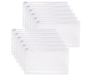 SUPERFINDINGS 45 pièces Pochettes pour classeur A6 à 6 trous enveloppes à zip pour argent pour économies enveloppes budget transparentes en PVC inserts pour planificateur poche pour classeur sacs