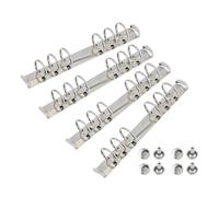 SUPERFINDINGS 4PCS 6 Mécanisme D'Anneau de Classeur A6 Kit de Remplacement de Mécanisme de Cahier Clip en Fer pour Classeur à Anneaux avec Vis et Écrous pour Cahier à Feuilles Mobiles Diamètre: 3cm