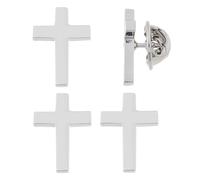 SUPERFINDINGS 4Pcs Broche Croix Broche Croix en Métal Platine 18x13MM Broches Croix en alliage Badge Pin's pour Funérailles Eglise Prière Evénement Public Bulk pour vêtements