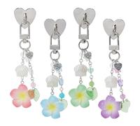 SUPERFINDINGS 4Pcs Charme Fleur Chaînes 9.6cm Charmes Téléphone Mignon Charme Chaîne Porte vec Support Cœur Support pour Cadeaux Amateurs de Livres Décor État Tablet Téléphone Accessoires