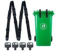 SUPERFINDINGS 4PCS Serrures de Poubelles Antianimaux Robustes Sangles de Verrouillage Ajustables pour Poubelles Serrures de Bac à Ordures pour Animaux Verrou de Sécurité de Bac à Ordures 127 cm/50"