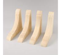 SUPERFINDINGS 4Pcs Supports D'étagère En Bois Pour Cuisine Bibliothèque | Non Finis Peignable,Forme L,Crochet Intégré,Couleur Blé,15.3x15.3x3cm