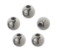 SUPERFINDINGS 5 écrou à Bille M6x15mm Filetage Femelle Capuchons de Remplacement Argentés en Acier Chromé Capuchons à Vis Ronds pour Lampe Décorative pour Machines D'Éclairage Bricolage