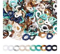 SUPERFINDINGS 500Pcs Acrylique Connecteurs 1.5cm Petit Anneaux de Liaison Connecteurs à Lien Rapide Crochet Chaîne Liens Twist Lien Connecteurs Coloré Connecteurs Lien pour Bijoux DIY Artisanat