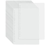 SUPERFINDINGS 50Pcs Intercalaires Transparents A5 Perforation Plastique Index Diviseurs 21.5x15cm Durables Page Diviseurs Protège Feuilles pour Agenda Carnet Journal de Voyage, Trou: 5/7mm