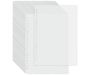 SUPERFINDINGS 50Pcs Intercalaires Transparents A5 Perforation Plastique Index Diviseurs 21.5x15cm Durables Page Diviseurs Protège Feuilles pour Agenda Carnet Journal de Voyage, Trou: 5/7mm