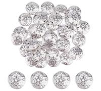 SUPERFINDINGS 50Pcs Sand Dollar Snap Starfish Charm 18mm Tibetan Style Snaps Alloy Starfish Charm Accessory for Button Charms for Necklaces, Bracelets & Rings Antique Silver