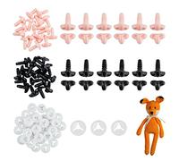 SUPERFINDINGS 52 Ensembles Nez de Sécurité en Résine 2 Couleurs Nez de Poupée avec Plug Jouet Accessoires pour Couture Faire Bricolage Artisanat Marionnette Animal Works