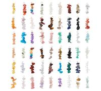 SUPERFINDINGS 54 Styles Breloque en Pierre Naturelle Pendentifs en Pierre Naturelle Charms en Pierres mélangées Pendentifs en Cristal de Chakra Pendentifs pour la Fabrication de Bijoux, Trou : 2x3mm