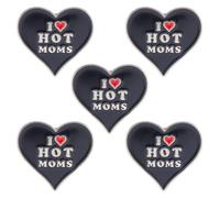 SUPERFINDINGS 5Pcs Pin's en émail Broches Broches Coeur avec Mot J'aime Les Mamans personnalisées Broches en Alliage de Zinc pour Les Femmes Créez Votre Propre Badge Platine, 27x30mm