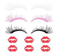 SUPERFINDINGS 6 lot Stickers Voiture de 3 Couleurs avec 6 Voiture Autocollants à Lèvres Rouges Autocollants Roses pour Phares de Voiture Autocollants pour Pare Chocs de Fenêtre de Voiture