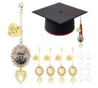 SUPERFINDINGS 6 Pcs Charmes Photos pour Casquette de Graduation 2026 Pendeloque Ange Mémoire Cabochon Ovale 117mm Cadeau Université DIY Chaîne Photo Je Suis Toujours avec Toi Cérémonie Commémoration