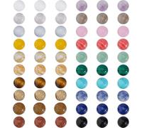 SUPERFINDINGS 60 Pièces 20 Styles Mixte Pierres Semi Rondes Cabochons en Quartz Cristal 10mm pour Fabrication de Bijoux