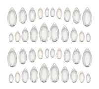 SUPERFINDINGS 60 Piècess 5 Tailles Spinner Blades Platinum Spin Blades Cuillères Lames Colorado Blades Accessoires de Bricolage pour Leurres Durs Spinner Baits Cuillères Montages de Leurres