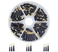 SUPERFINDINGS 60Pcs 3 Tailles Plombs Pêche Caoutchouc Teardrop Accessoires de Pêche Noir Pêche Nageur pour Poisson d'eau Salée d'eau Douce Lestes et Plombs pour Pêche