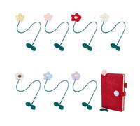 SUPERFINDINGS 7 Pcs Floraux Signets Mignons Faits à la Marque Pages de Fleurs en Crochet de Fleurs de Couleurs en Coton pour Les Lecteurs Les Amoureux des Livres Les Écrivains et Les Embrasses
