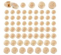 SUPERFINDINGS 70 Pièces 4 Tailles Boutons Ronds En Alliage Doré Avec Écusson Boutons À Tige Métallique 15/18/20/23 mm Pour Costumes Vêtements DIY Décoration Artisanat