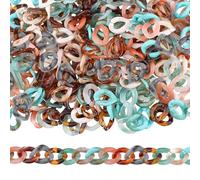 SUPERFINDINGS 700pcs 7 couleur Petits Anneaux de Liaison en Acrylique Connecteur à Maillon Rapide 13x10mm Anneaux de Liaison Ouverts Chaînes Acryliques Faites à la Main pour Bijoux Chaîne Artisanat