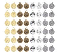 SUPERFINDINGS 72Pcs 4Couleurs Breloques Patte d'ours en Alliage Style Tibétain Pendentifs Pattes d'animaux Charms en émail pour Chien et Chat Pendentif en émail pour Bracelets Porte-clés, Trou: 2.5mm