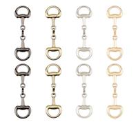 SUPERFINDINGS 8 pièce 4 couleurs en Alliage Anneau en D Boucles de Mors de Cheval Boucle à Double Embout pour Bricolage Mors de Filet Bijoux de Cheval Mocassins Décoration de Chaussures 72x21x6mm