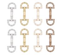 SUPERFINDINGS 8 pièces 4 couleurs Boucles de Mors en D en Alliage Boucles de Mors Colorées Double Boucle de Mor pour la Décoration de Chaussures DIY Sac de Boucle pour Chevaux 2.5inch