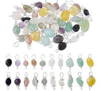 SUPERFINDINGS 80 Pièces 10 Couleurs Charmes Connecteurs En Pierres Naturelles Chakra Mélangé Charms Liens En Cristal Connecteurs En Cristal Charmes Pendentifs Quartz Pour Fabrication De Bijoux