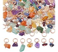 SUPERFINDINGS 84 Natural Amethyst Irregular Purple Stone Pendant Pendentif en Pierre Précieuse Naturelle Breloque en Cristal avec Anneau en Acier Inoxydable pour Collier Bracelet Bijoux