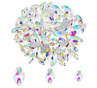 SUPERFINDINGS 85 pcs 3 Styles Cheval Oeil Cristal Verre Strass Couture Strass Flatback Pierres avec 2 Trous pour DIY Artisanat Vêtements Chaussures