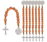 SUPERFINDINGS 8Pcs Chapelet Catholique de Poche Perles de Prière avec Médaille de Saint Benoît et Crucifix Chapelet Ouvert Une Décade pour Pâques Baptême Bijou Religieux Spirituel Cadeau