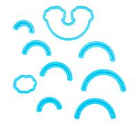 SUPERFINDINGS 9 pcs ArcenCiel Nuage Fondant Cutter Ensemble en Plastique Moules à Biscuits Gâteau Cupcake Outils de Décoration pour Bricolage Biscuit Gâteau Cupcake Fournitures de Cuisson