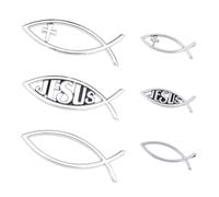 SUPERFINDINGS 9Pcs Jésus Poisson Autocollant 3D en Forme de Poisson Jésus pour Poisson pour Voitures, Motos, camions, Murs et fenêtres