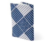 SUPERFINDINGS A5 Couverture de livre Réutilisable en Coton et Lin à Rayures Lavables en Tissu Doux Lavable pour Livres de Poche pour Livres à Couverture Rigide