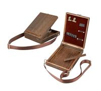 SUPERFINDINGS Boîte en Bois pour Écrivains avec Support pour Tablette，Portable pour Ranger les Pinceaux et les Outils，Cage de Rangement Boîte de Transport pour Chevalet avec Sangle