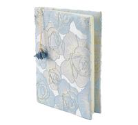 SUPERFINDINGS Couverture de Livre Bleu Rose Protège-Livre A5 Couverture de Livre en Tissu Couverture de Livre en Tissu avec Motif Fleuri pour Cahier de Notes, Livre de Poche, Protecteur