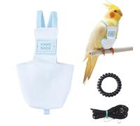 SUPERFINDINGS Fermeture Snap Harnais Couche pour Perrochet Lavable Combinaison Vol Oiseau 4.13x2.24x0.35 Pouce avec Laisse Adjustable Couche Oiseau Réutilisable Étanche pour Petits Perroquets