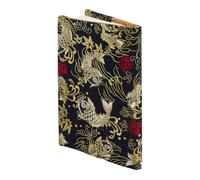 SUPERFINDINGS Housse Imperméable pour Livre de Poche A5 couverture en Tissu avec Motif Floral pour Carnet de Notes Carnet de Notes Carnet de Notes Protection 31 x 22.5cm Noir