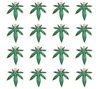 SUPERFINDINGS Lot de 16 pendentifs en forme de feuille d'érable verte en alliage émaillé pour la Saint Patrick et la fabrication de bijoux artisanaux, trou : 1,8 mm